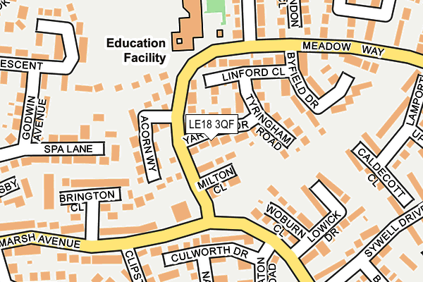 LE18 3QF map - OS OpenMap – Local (Ordnance Survey)