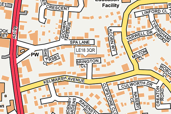 LE18 3QR map - OS OpenMap – Local (Ordnance Survey)