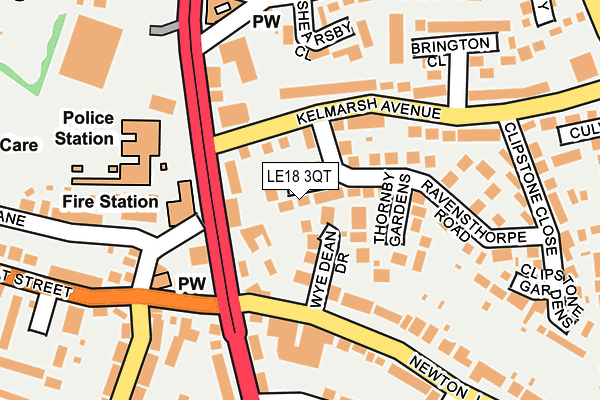 LE18 3QT map - OS OpenMap – Local (Ordnance Survey)