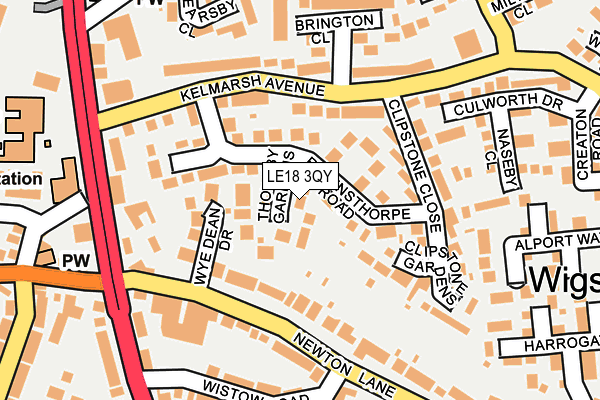 LE18 3QY map - OS OpenMap – Local (Ordnance Survey)