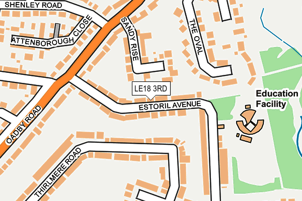 LE18 3RD map - OS OpenMap – Local (Ordnance Survey)