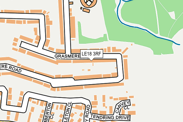 LE18 3RF map - OS OpenMap – Local (Ordnance Survey)