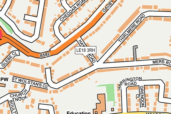 LE18 3RH map - OS OpenMap – Local (Ordnance Survey)