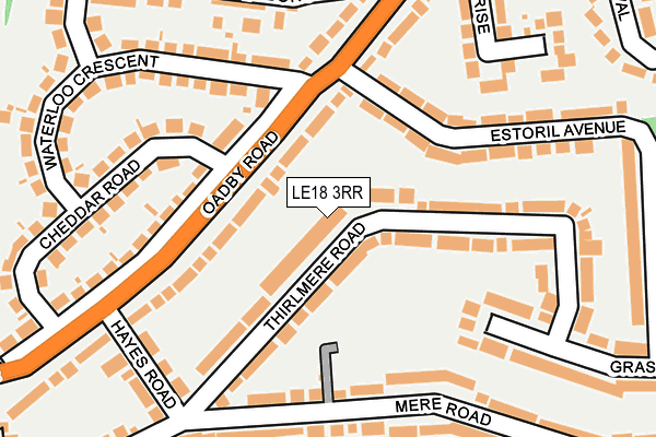 LE18 3RR map - OS OpenMap – Local (Ordnance Survey)