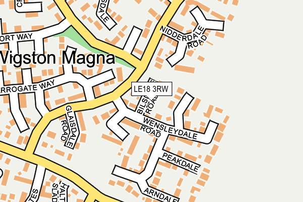 LE18 3RW map - OS OpenMap – Local (Ordnance Survey)