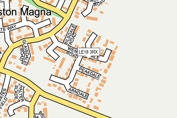 LE18 3RX map - OS OpenMap – Local (Ordnance Survey)