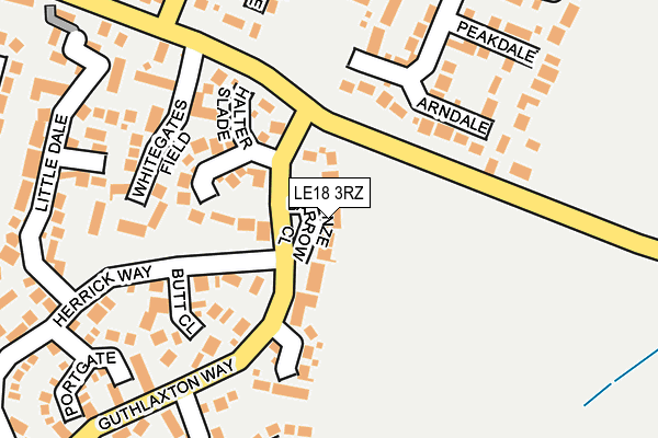 LE18 3RZ map - OS OpenMap – Local (Ordnance Survey)