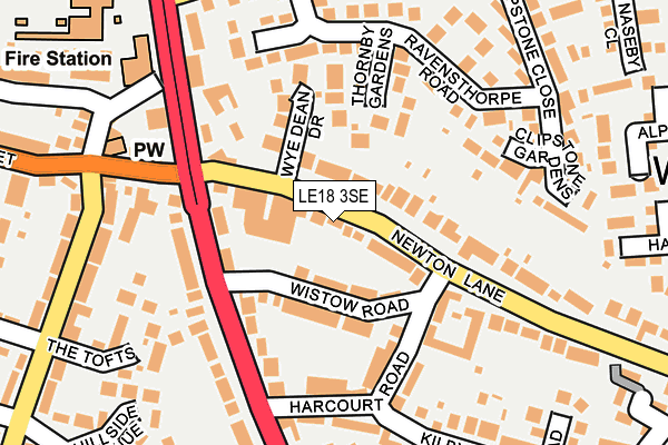 LE18 3SE map - OS OpenMap – Local (Ordnance Survey)