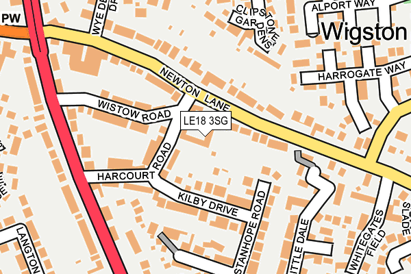 LE18 3SG map - OS OpenMap – Local (Ordnance Survey)