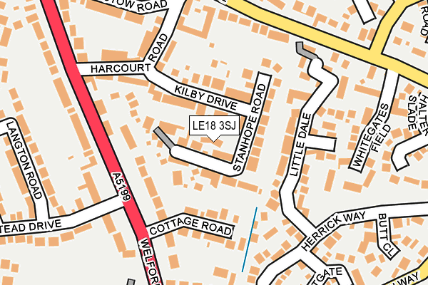 LE18 3SJ map - OS OpenMap – Local (Ordnance Survey)