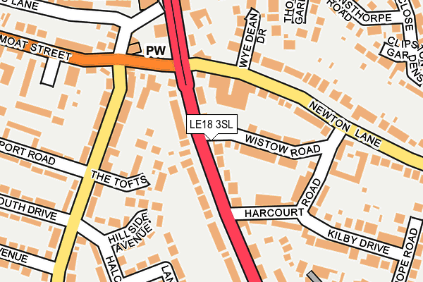 LE18 3SL map - OS OpenMap – Local (Ordnance Survey)