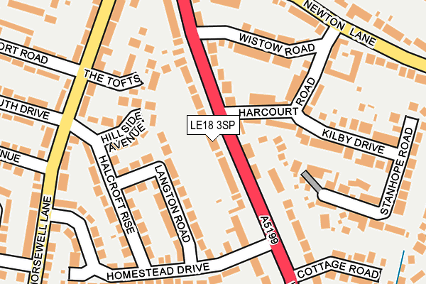 LE18 3SP map - OS OpenMap – Local (Ordnance Survey)