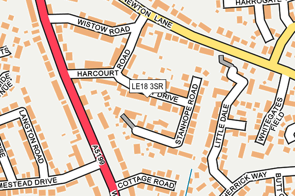 LE18 3SR map - OS OpenMap – Local (Ordnance Survey)