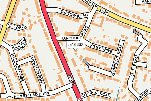 LE18 3SX map - OS OpenMap – Local (Ordnance Survey)