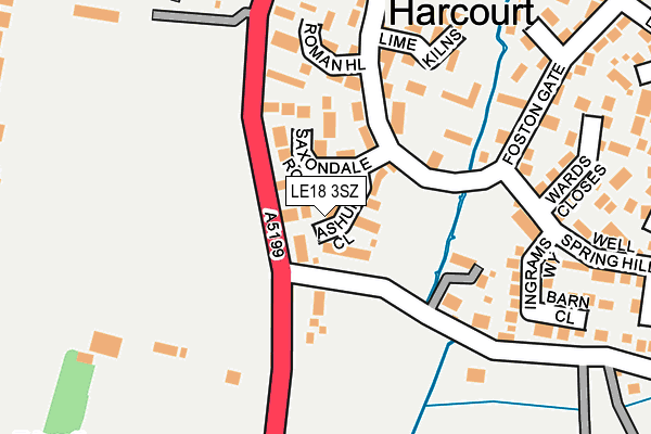 LE18 3SZ map - OS OpenMap – Local (Ordnance Survey)