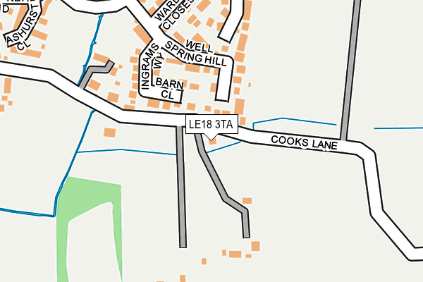 LE18 3TA map - OS OpenMap – Local (Ordnance Survey)