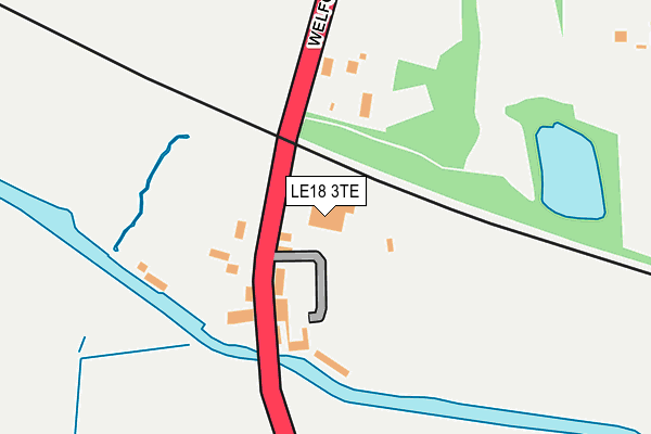 LE18 3TE map - OS OpenMap – Local (Ordnance Survey)