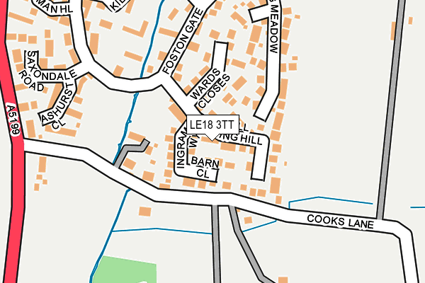 LE18 3TT map - OS OpenMap – Local (Ordnance Survey)