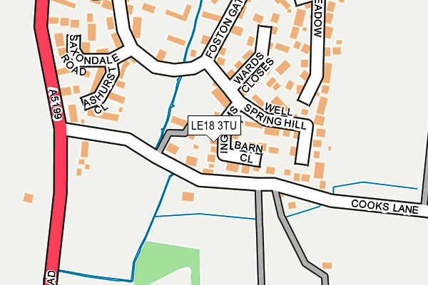 LE18 3TU map - OS OpenMap – Local (Ordnance Survey)