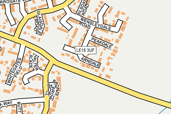 LE18 3UF map - OS OpenMap – Local (Ordnance Survey)
