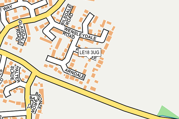 LE18 3UG map - OS OpenMap – Local (Ordnance Survey)