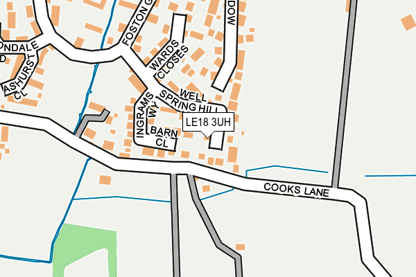 LE18 3UH map - OS OpenMap – Local (Ordnance Survey)