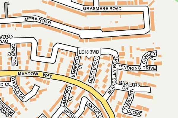LE18 3WD map - OS OpenMap – Local (Ordnance Survey)