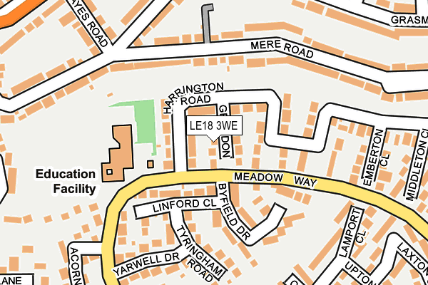 LE18 3WE map - OS OpenMap – Local (Ordnance Survey)