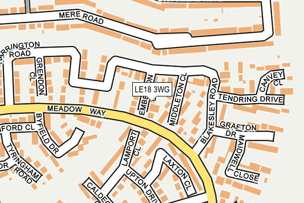 LE18 3WG map - OS OpenMap – Local (Ordnance Survey)