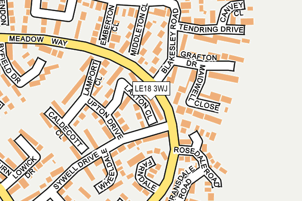LE18 3WJ map - OS OpenMap – Local (Ordnance Survey)
