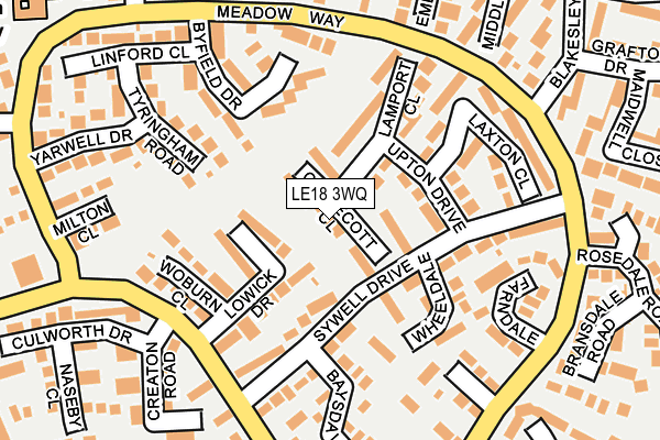 LE18 3WQ map - OS OpenMap – Local (Ordnance Survey)