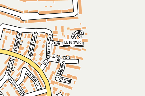 LE18 3WR map - OS OpenMap – Local (Ordnance Survey)