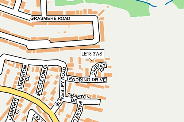 LE18 3WS map - OS OpenMap – Local (Ordnance Survey)