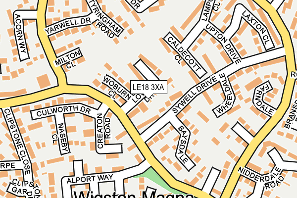 LE18 3XA map - OS OpenMap – Local (Ordnance Survey)
