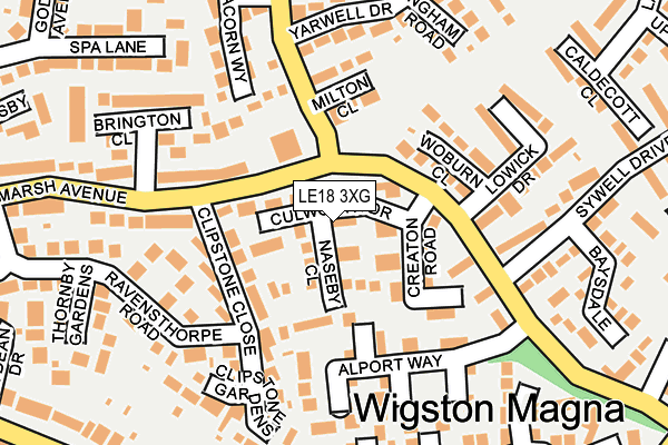 LE18 3XG map - OS OpenMap – Local (Ordnance Survey)