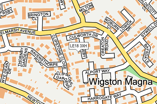 LE18 3XH map - OS OpenMap – Local (Ordnance Survey)