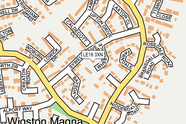 LE18 3XN map - OS OpenMap – Local (Ordnance Survey)