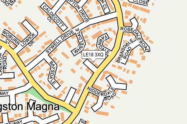 LE18 3XQ map - OS OpenMap – Local (Ordnance Survey)