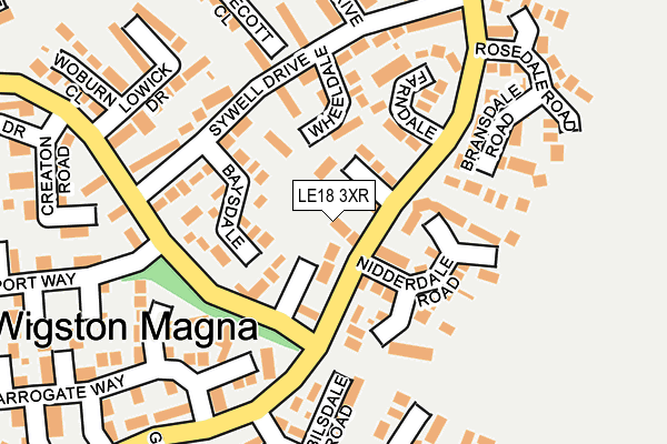 LE18 3XR map - OS OpenMap – Local (Ordnance Survey)