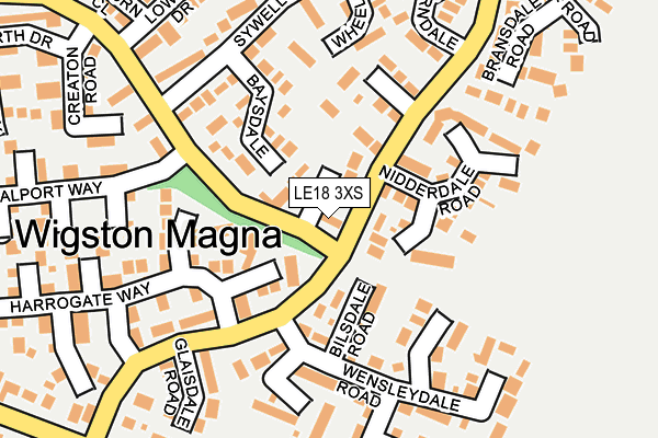 LE18 3XS map - OS OpenMap – Local (Ordnance Survey)