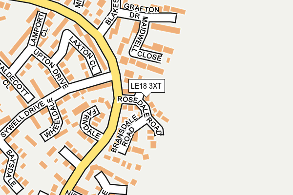 LE18 3XT map - OS OpenMap – Local (Ordnance Survey)