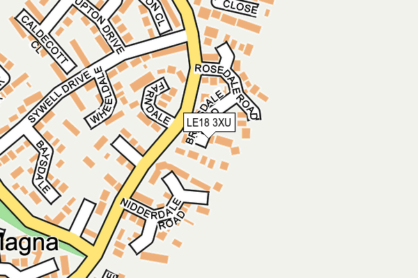 LE18 3XU map - OS OpenMap – Local (Ordnance Survey)