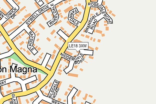 LE18 3XW map - OS OpenMap – Local (Ordnance Survey)