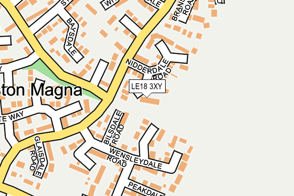LE18 3XY map - OS OpenMap – Local (Ordnance Survey)