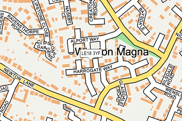 LE18 3YF map - OS OpenMap – Local (Ordnance Survey)
