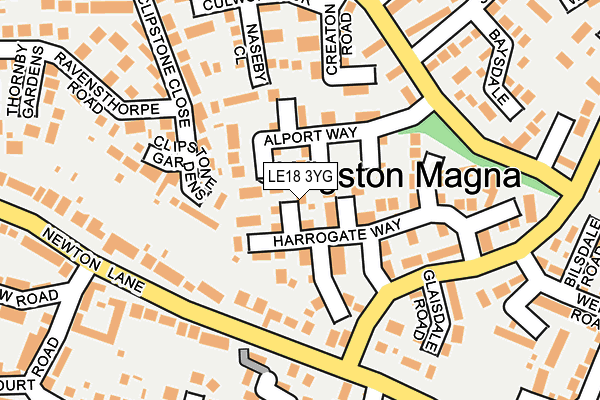 LE18 3YG map - OS OpenMap – Local (Ordnance Survey)