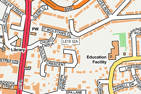 LE18 3ZA map - OS OpenMap – Local (Ordnance Survey)