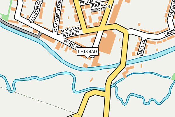 LE18 4AD map - OS OpenMap – Local (Ordnance Survey)