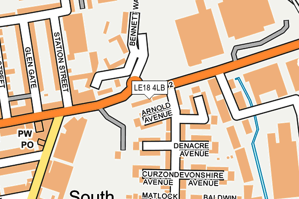 LE18 4LB map - OS OpenMap – Local (Ordnance Survey)