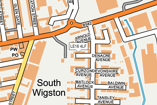 LE18 4LF map - OS OpenMap – Local (Ordnance Survey)